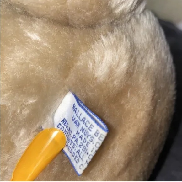 Easter Rabbit Plush Latching Hand Wallace Berrie Brown Vintage 1982 26”Long - Picture 8 of 8